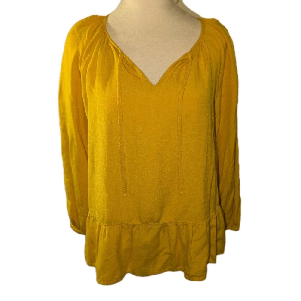 Old Navy Babydoll Top Women’s Medium Linen Blend V-neck Bee in a Bonnet Boho